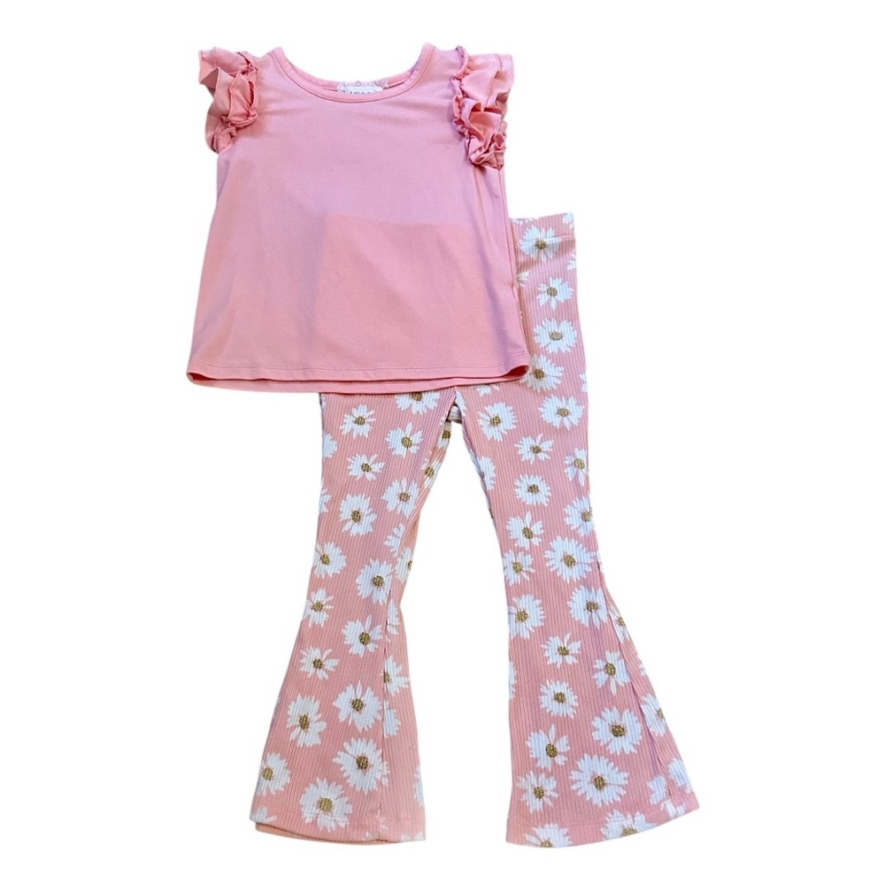 Btween Floral Bell Bottom Outfit Set